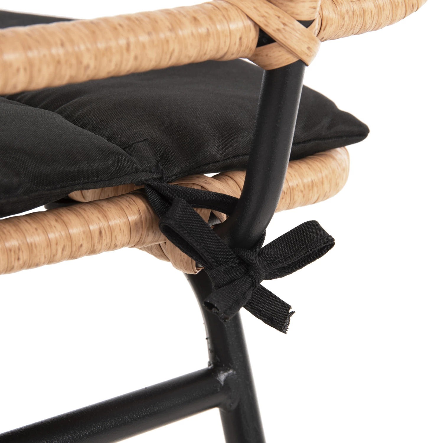 Barski stol z visokim sedežem ALLEGRA FH5708.11 kovina in blazina v črno-bež pletenini 48x49x99,5H cm