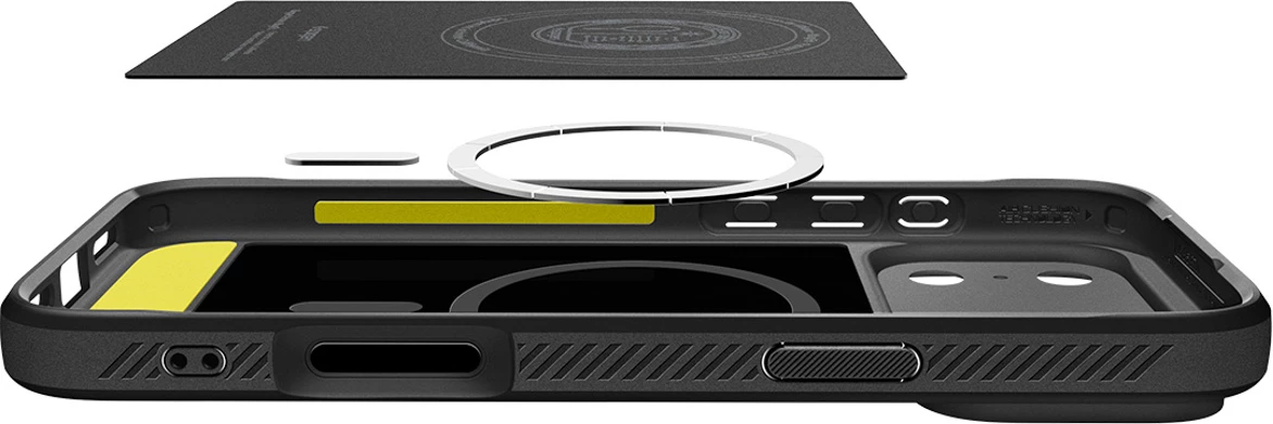 Ovitek Rugged Armor Mag MagSafe za iPhone 17 Pro, črn — Spigen