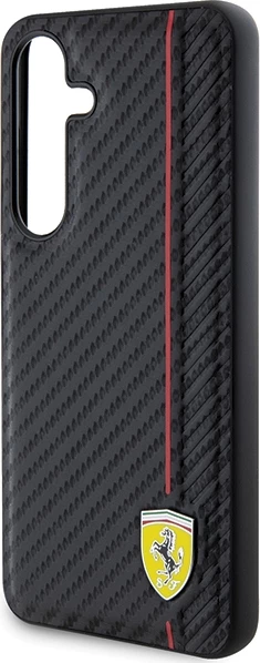 Ovitek za telefon s karbonskim potiskom Ferrari za Samsung Galaxy S24, črn