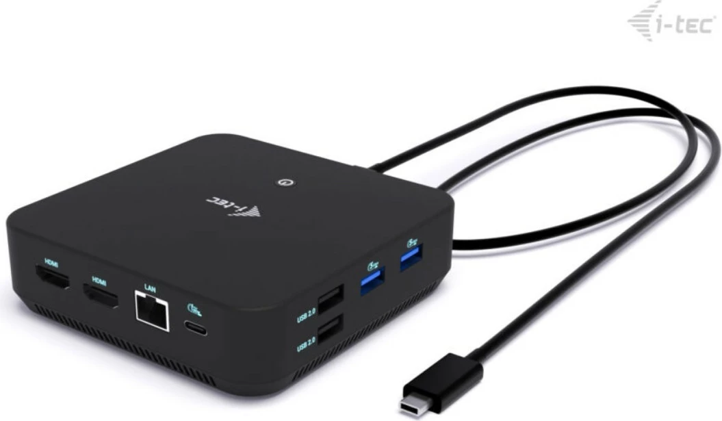 Docking računalniško ohišje i-tec C31TRIPLEVIDEODPPRO, 100 W Power Delivery, 2x HDMI, 1x DisplayPort, 6x USB, LAN, črno