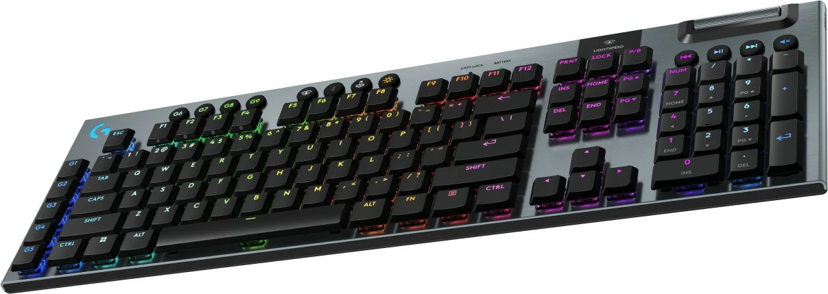 Mehanska tipkovnica Logitech G915 X LIGHTSPEED, RGB, QWERTZ, brezžična in z žico, črna