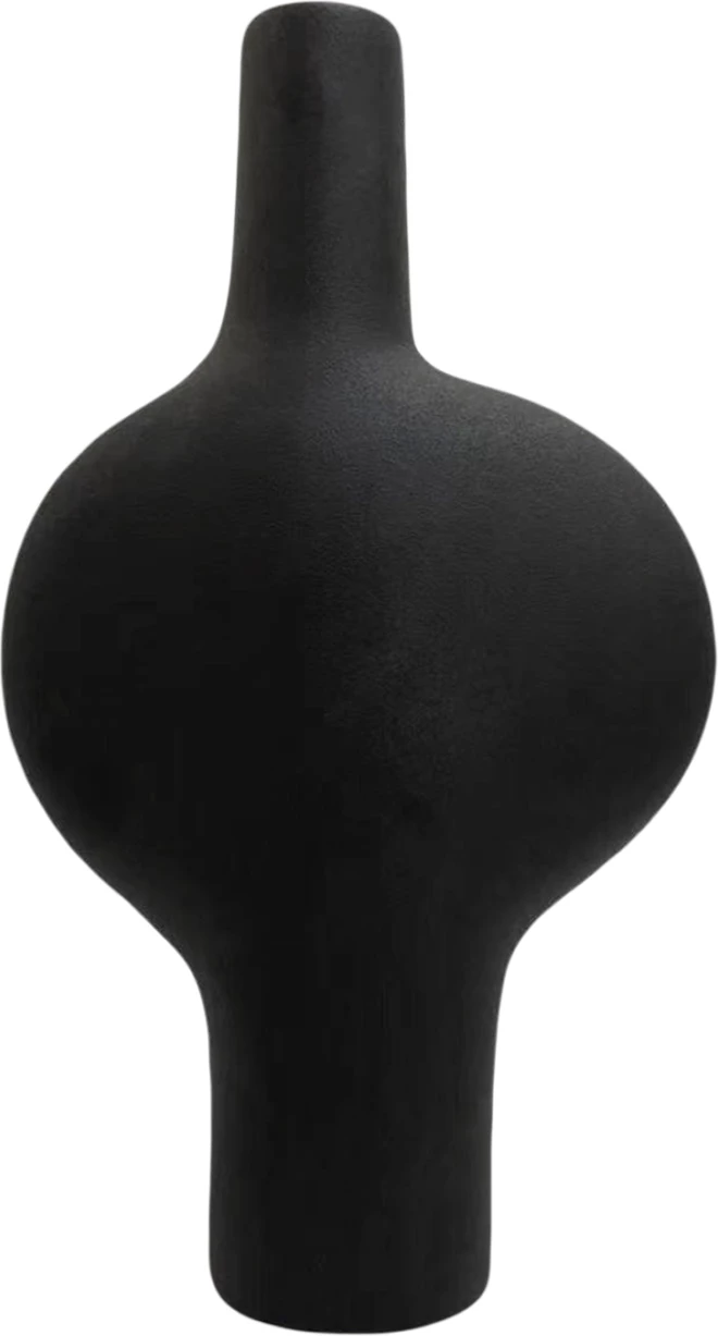 Keramična namizna dekoracija serije ARKEN FH4620.02 mat črna 19.5x8x34.5Hcm