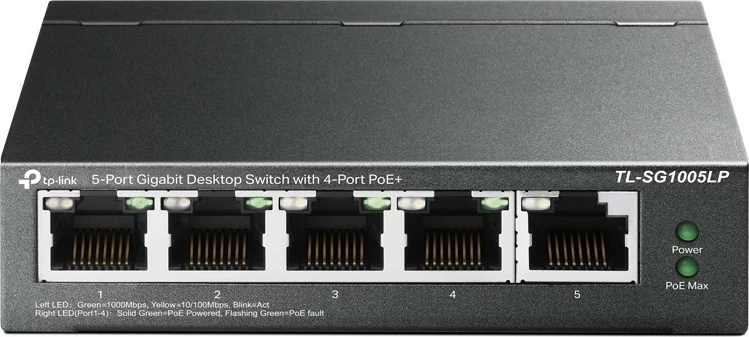 Gigabitni PoE switch, montaža na steno TP-Link TL-SG1005LP