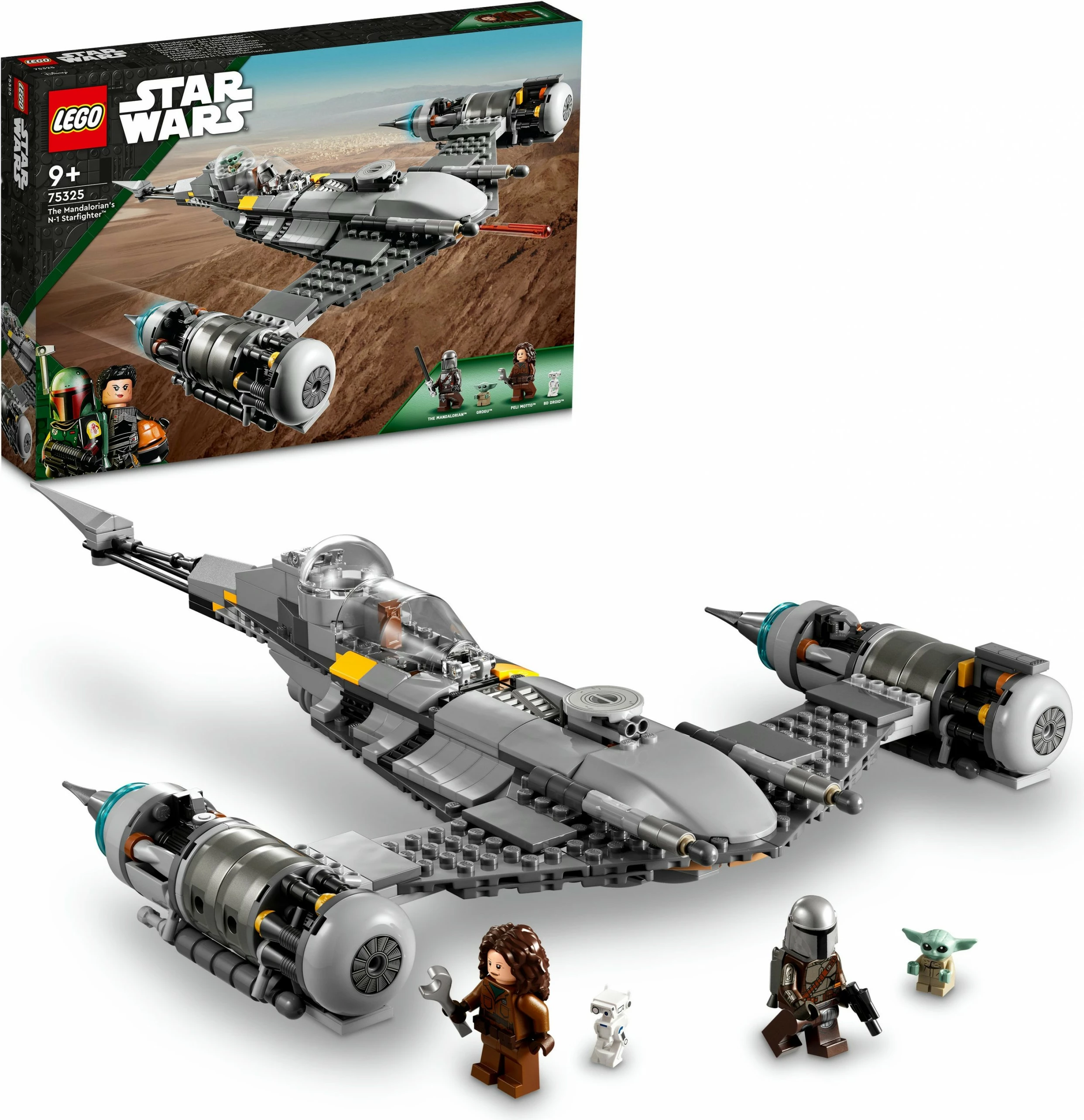 Set gradnje Star Wars N-1 Starfighter iz serije The Mandalorian, 412 kosov, plastika, večbarven