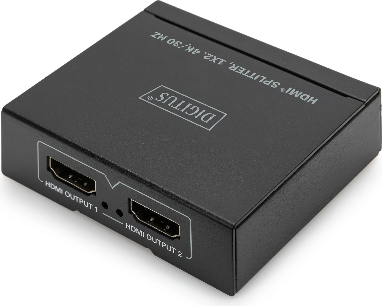HDMI razdelilec 1x2, 4K/30Hz, 2x HDMI, metalen, črn - Digitus