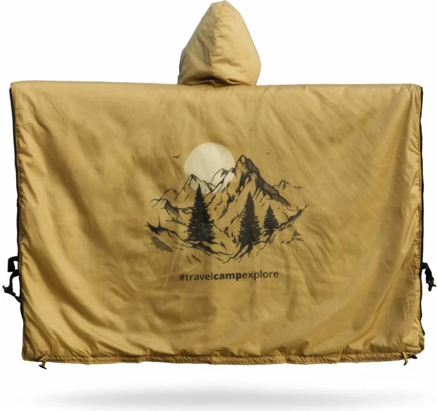 Pončo z ogrevalnim panelom Offlander, rjav