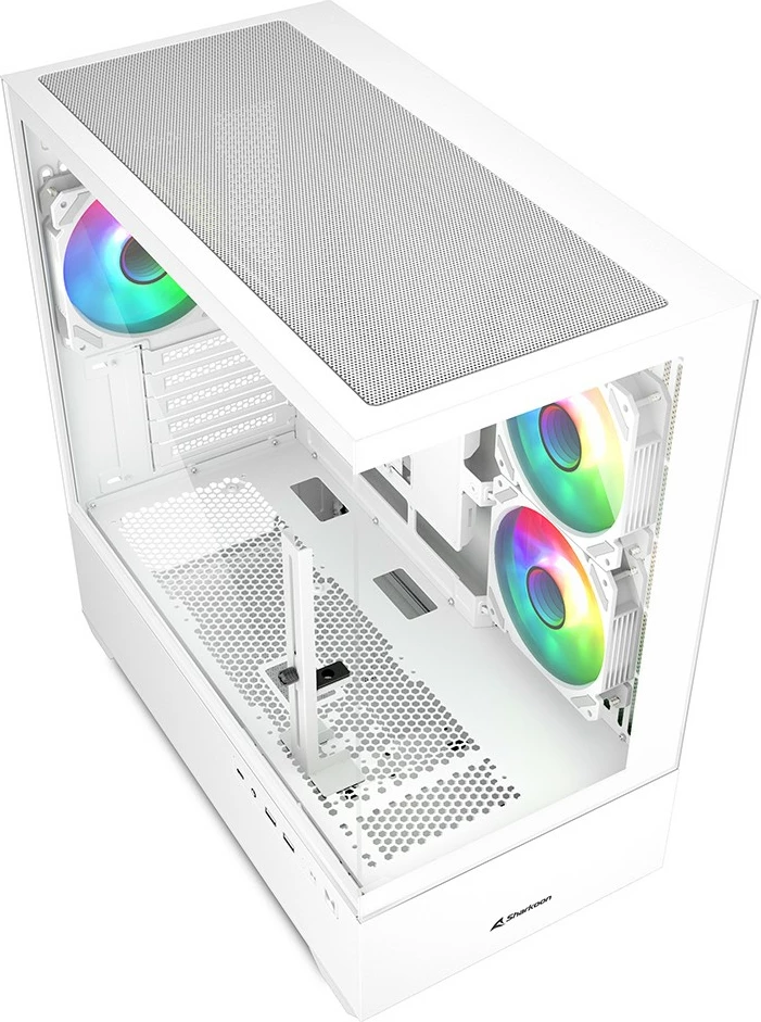 Moderno ohišje Sharkoon MK6 RGB Micro-ATX, midi tower, steklo, RGB, belo