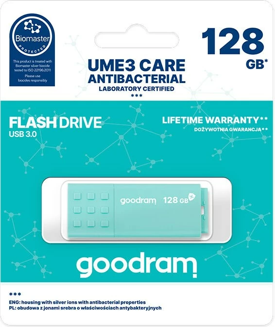 USB ključek GoodRam UME3 CARE, 16GB, moder