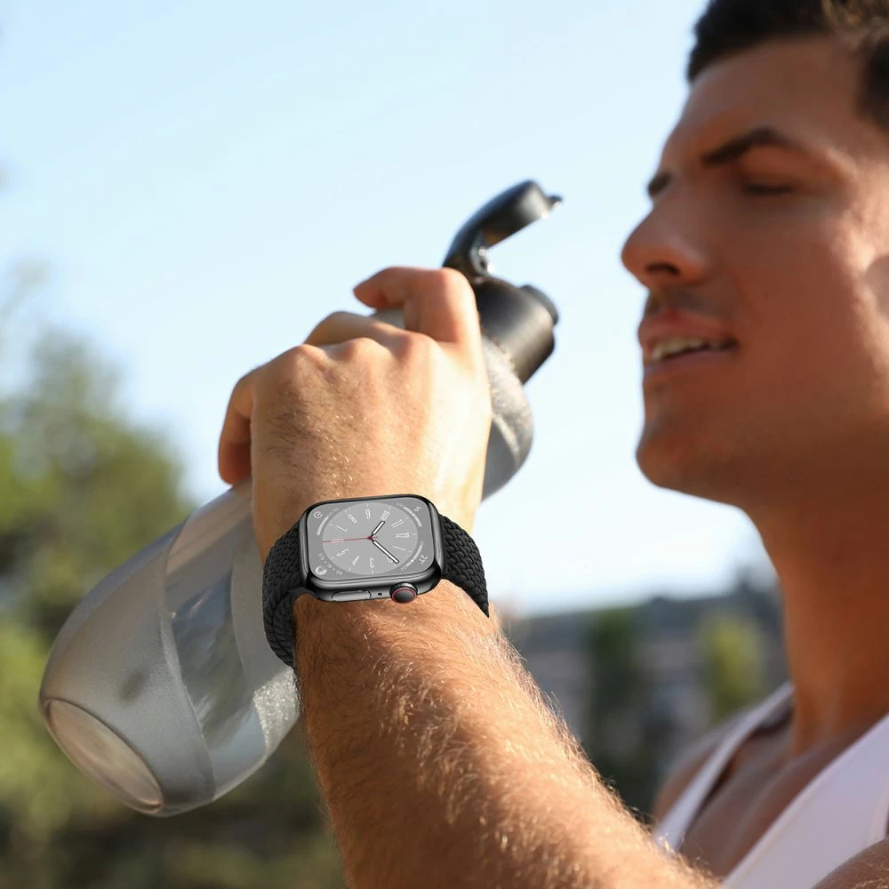Najlonski pas za pametno uro Tech-Protect Nylonmag, za Apple Watch 4/5/6/7/8/9/SE/Ultra 1/2 (42/44/45/49 mm), črn