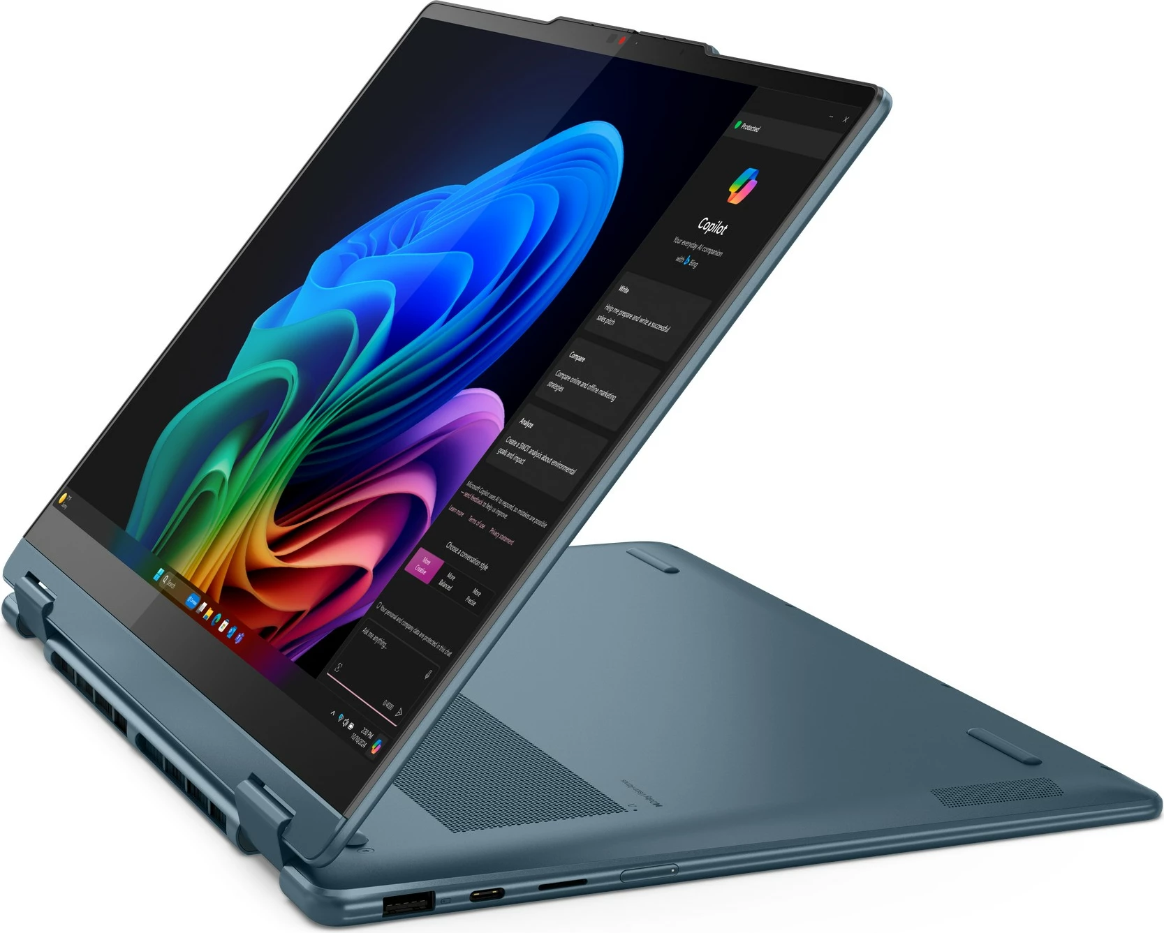 Prenosnik konvertibilen Lenovo Yoga 7 14AKP10, Ryzen AI5, 16GB RAM, 14 inčev, Tidal Teal