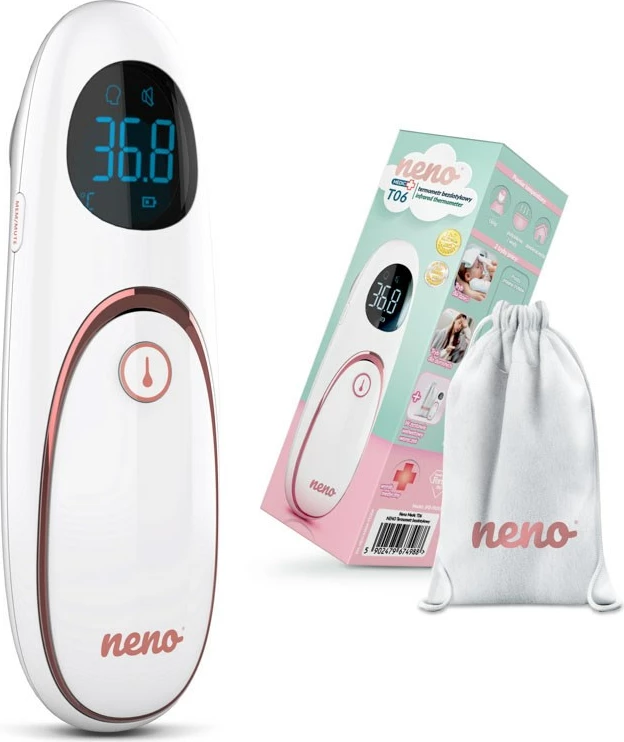 Brezkontaktni termometer neno Medic T06, za čelo, z LCD zaslonom, bel