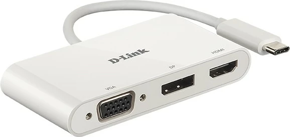 Adapter USB-C s 3 video vrati D-Link DUB-V310, bel