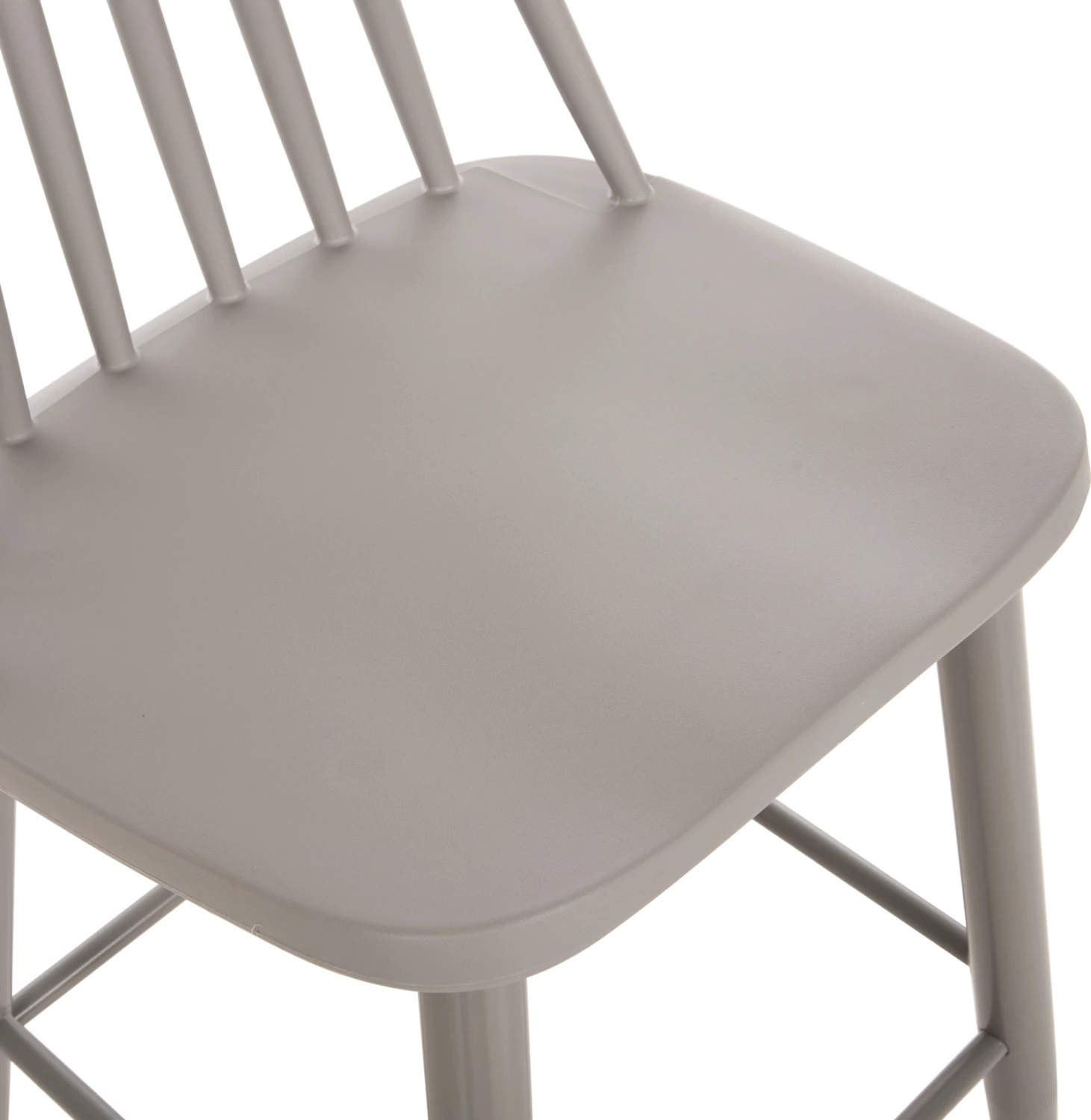 Barski stol z visokim sedežem VANESSA FH8459.20 s sivimi PP in sivimi kovinskimi nogami 47x48,5x107Hcm, set 2 kosov