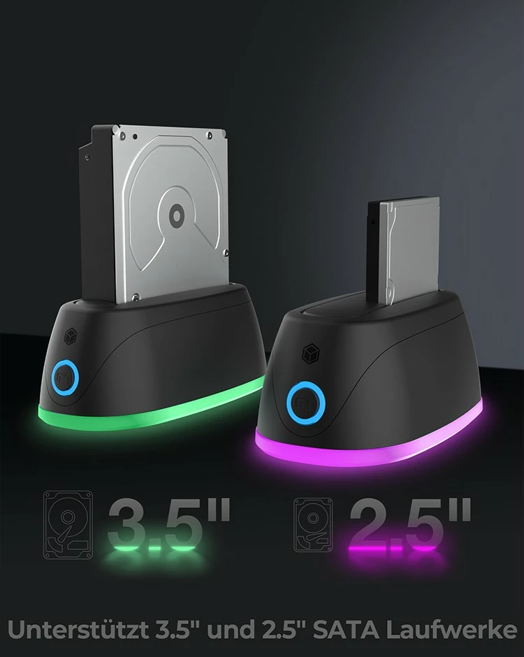 Doking postaja za HDD/SSD ICY BOX IB-1124L-C3, USB 3.2 Gen 1, črna