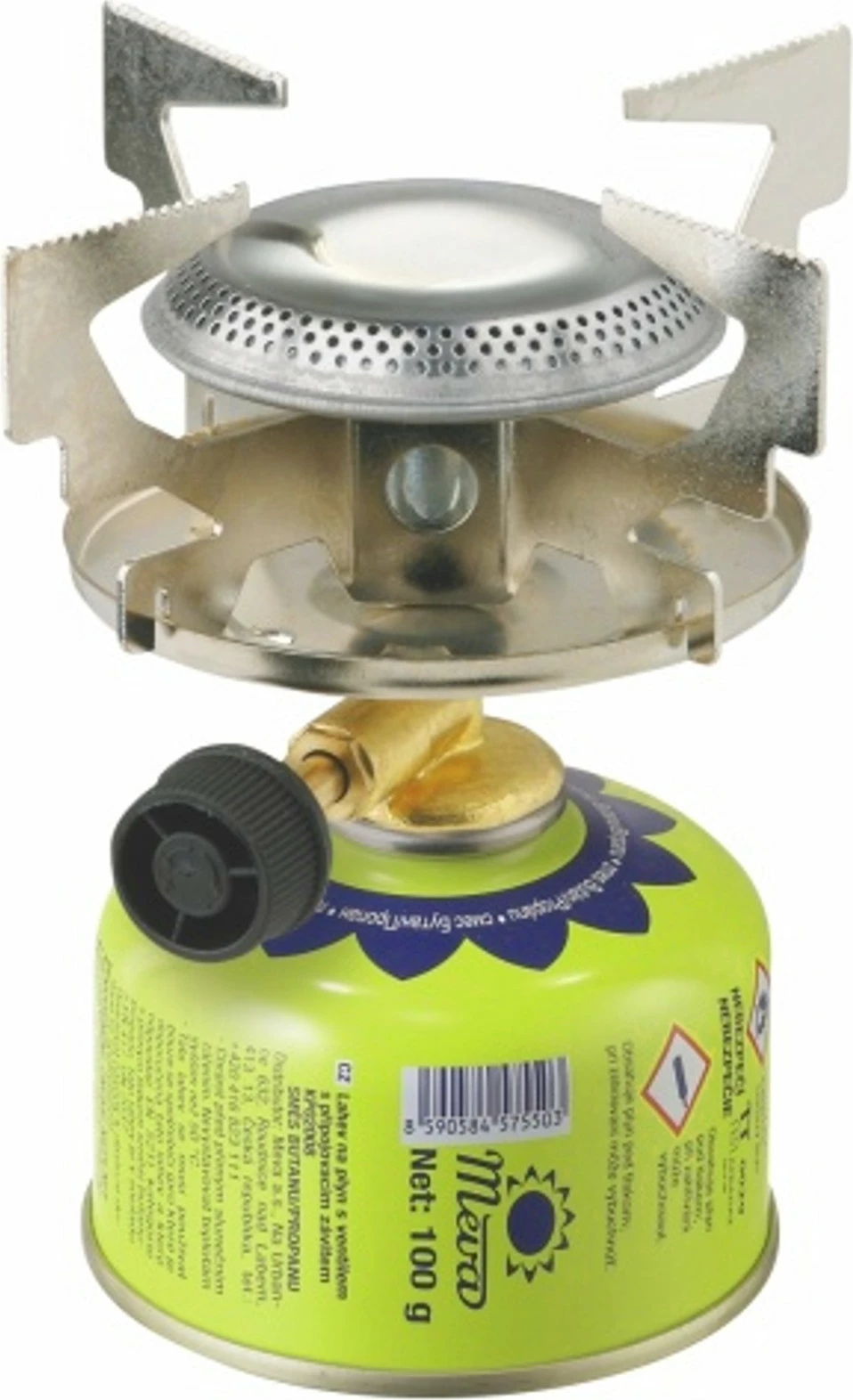 Plinski kuhalnik za kampiranje Meva ATOS KP06011, 1.8 kW, kovina, srebrn