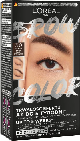 Komplet za barvanje obrvi Brow Color 3.0 Dark Brunette, L'Oreal Paris, za ženske, 30 ml