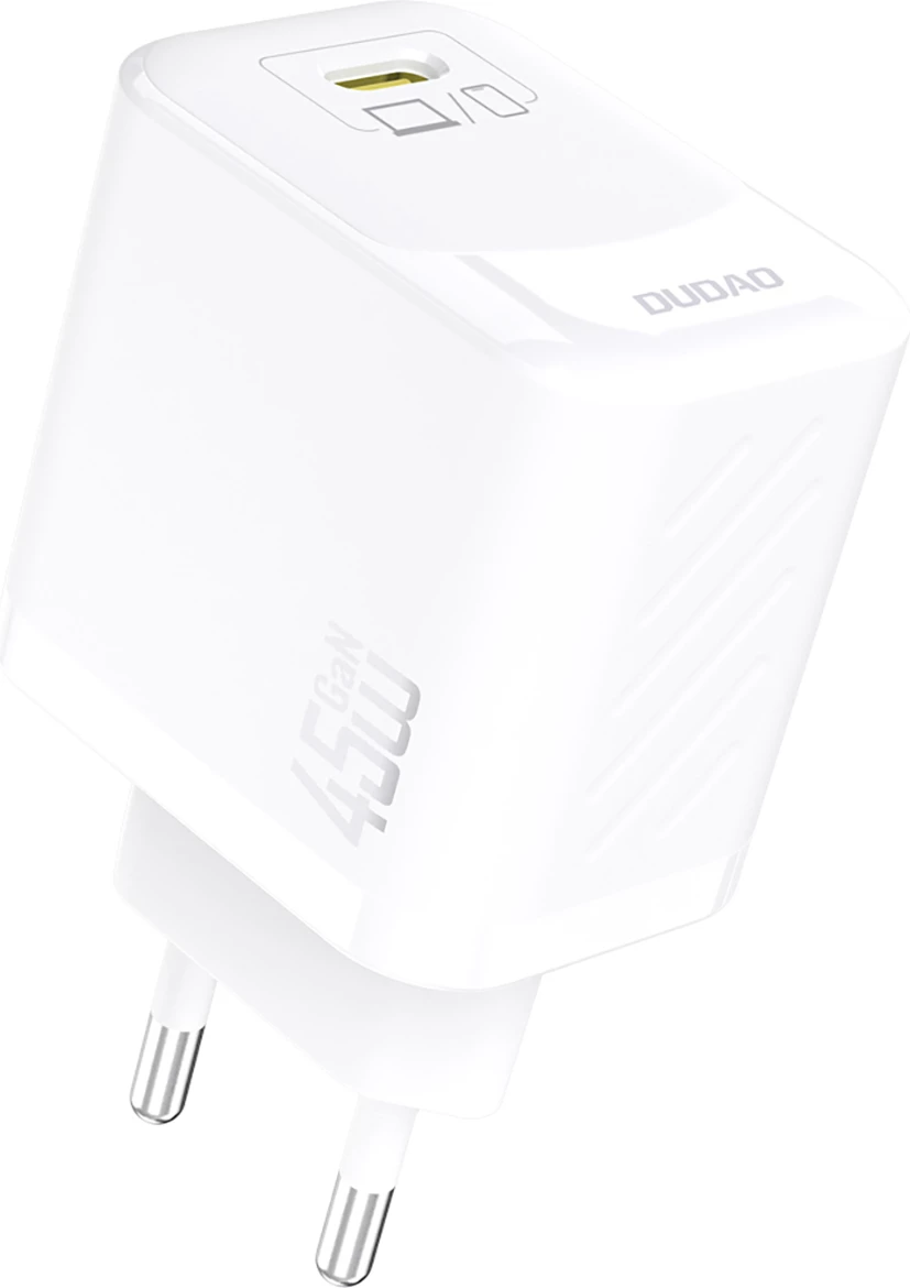 GaN stenski polnilec Dudao A28C, 45W, z USB-C kablom, bel