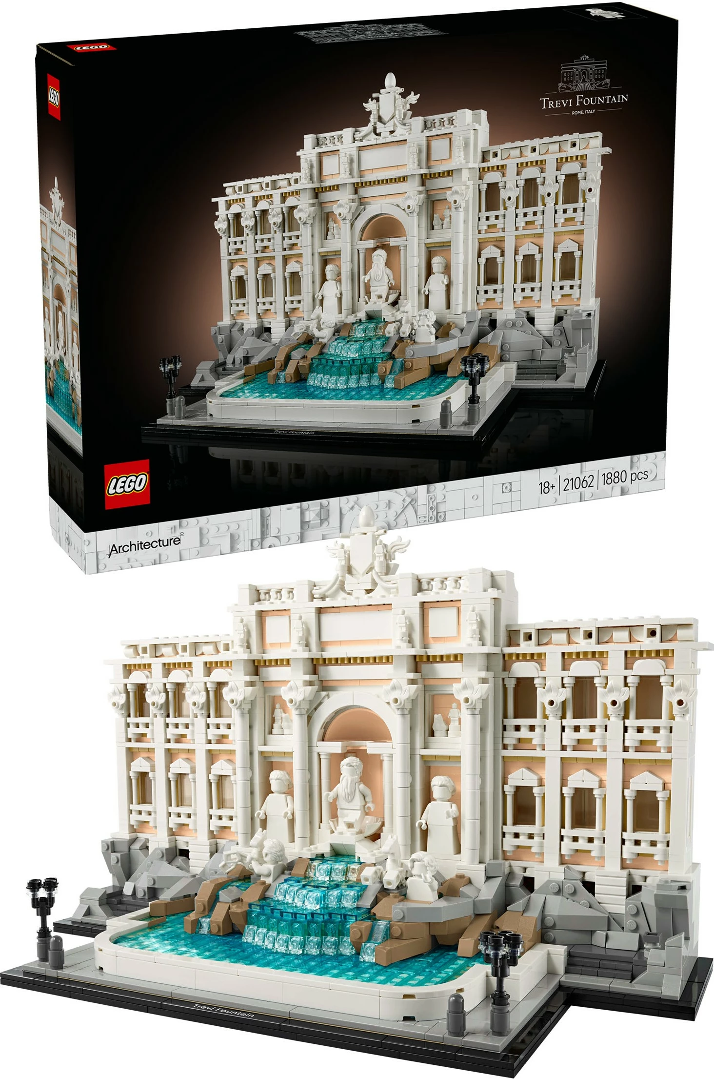 Model Fontana di Trevi, LEGO Architecture, 1880 delov, plastika, večbarven