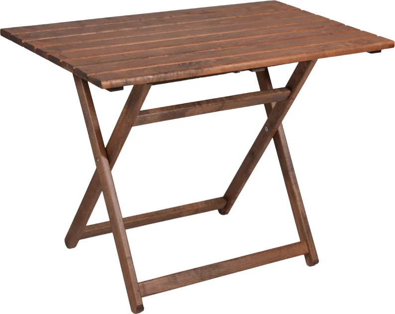 Set vrtna miza s stoli, 5 kosov, masivna bukev, oreh-PVC črn 80x60x72 cm Retto