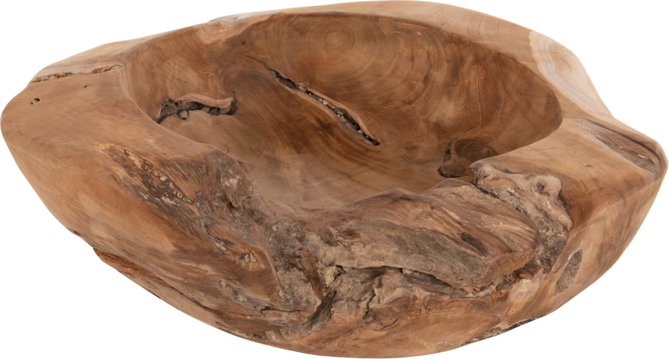 Dekorativna skleda za mizo YOKI FH9629 iz tikovine Φ50x16Hcm