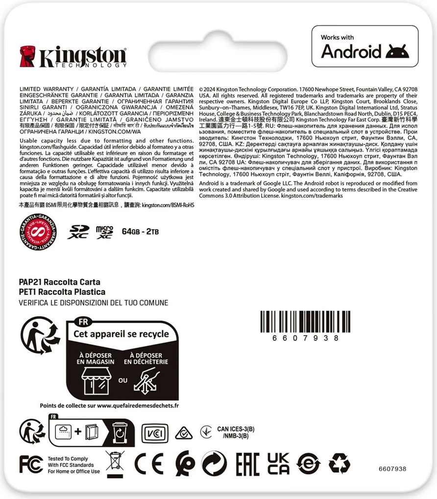 Kartica microSDXC 64GB z adapterjem, črna — Kingston Canvas Go Plus