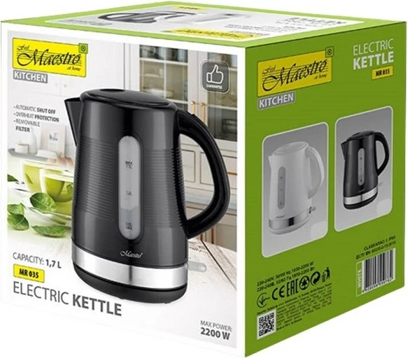 Električna vrelka vode Maestro MR035, 2200 W, 1,7 L, črna
