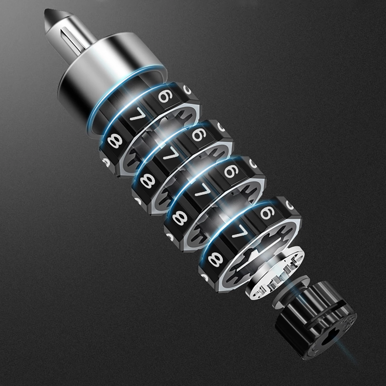 Kolesarska ključavnica Rockbros 3230002001 z kombinacijo in ključem, črna