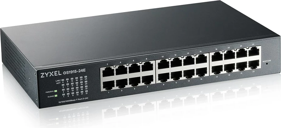 Upravljen L2 Gigabit Ethernet stikalo Zyxel GS1915-24E, črno