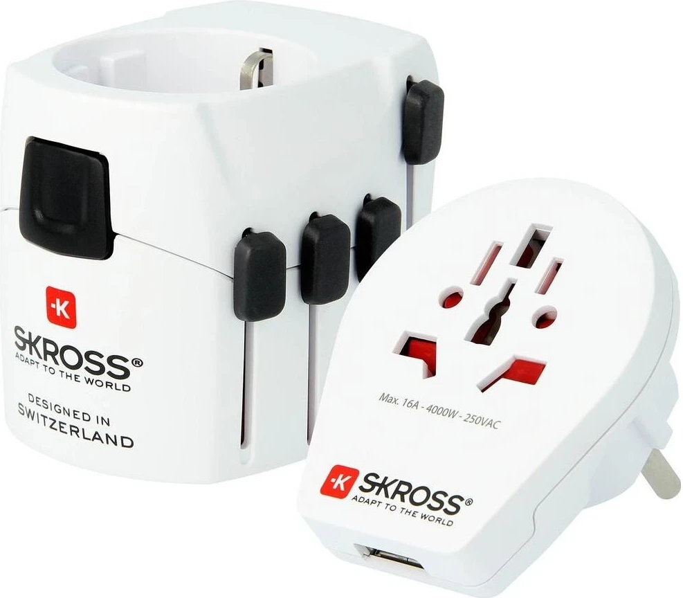 Potovalni adapter SKROSS PRO World & USB, 7A