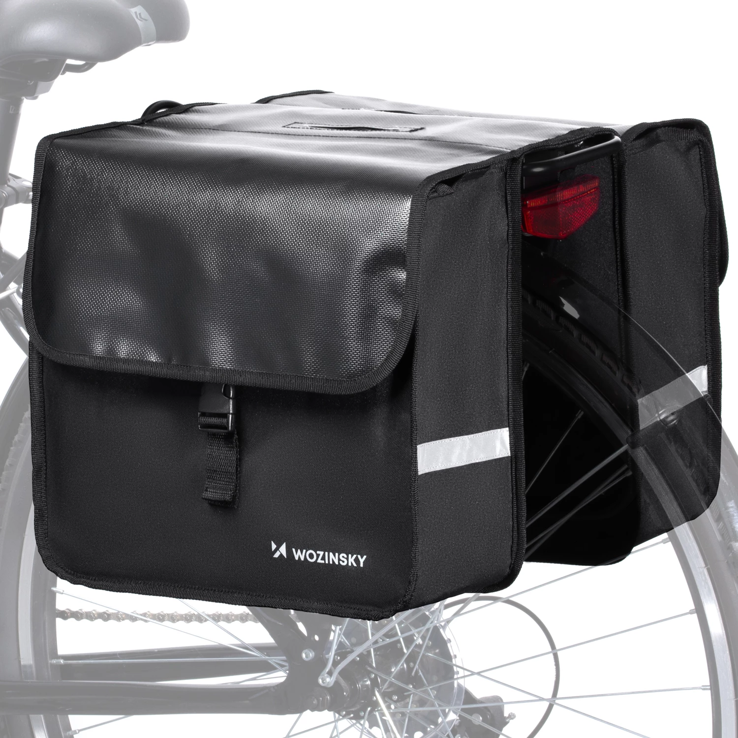 Dvostranska kolesarska torba Wozinsky WBB34BK, 28 l, črna, set dvojna