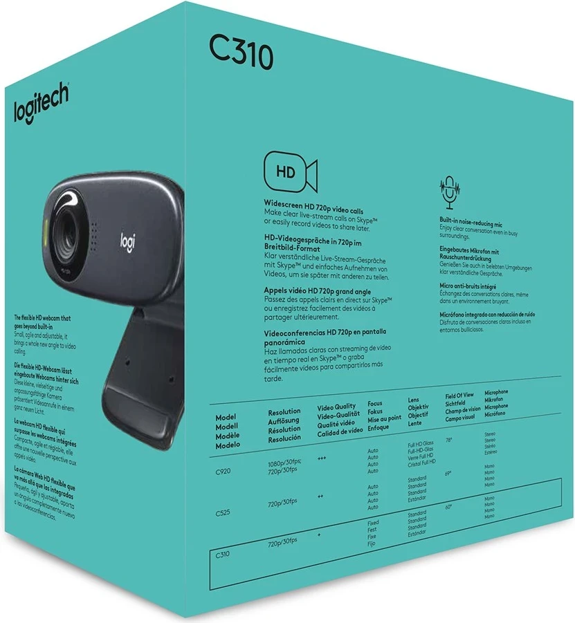 Spletna kamera Logitech C310, črna