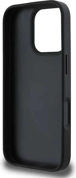 Ovitek za telefon s karo vzorcem in potiskanimi črtami DKNY za iPhone 16 Pro Max, črn