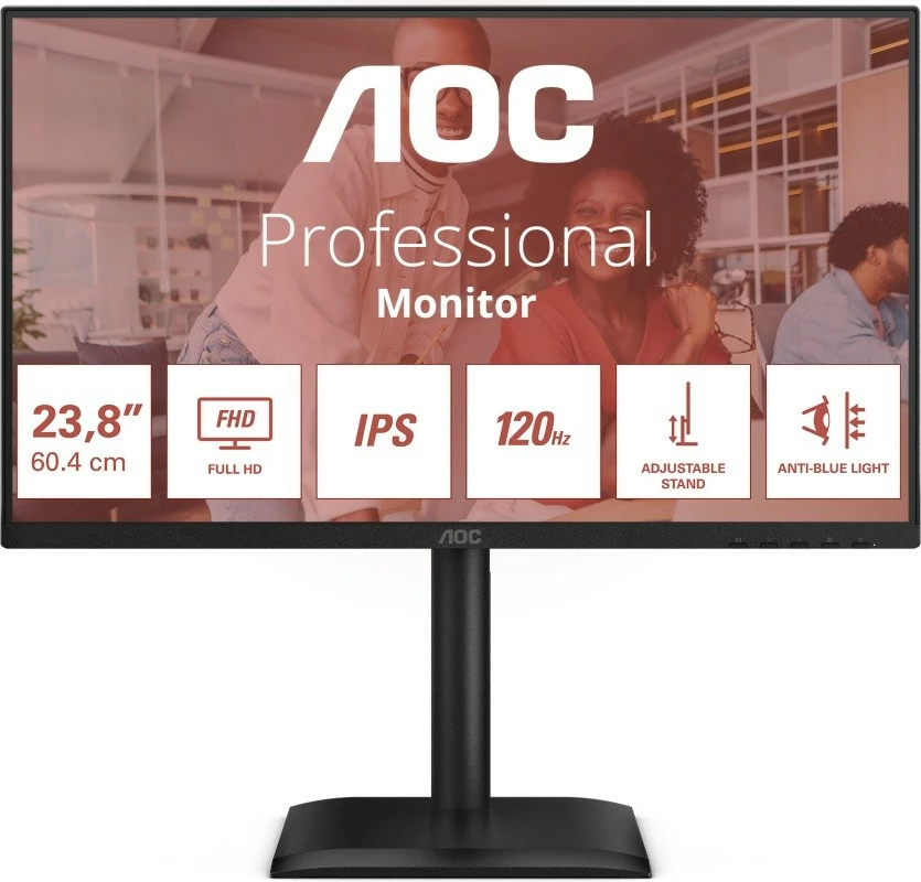 Monitor IPS 23,8'' 120 Hz FHD, AOC 24E4U, črn