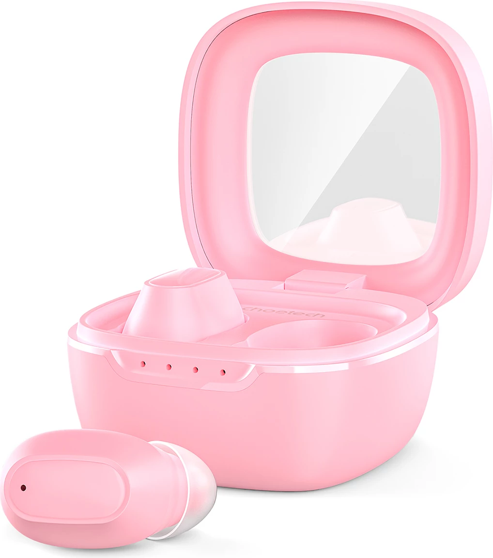 Slušalke TWS, Bluetooth 5.3, USB-C, roza, Choetech MEMS BH-T23-PK