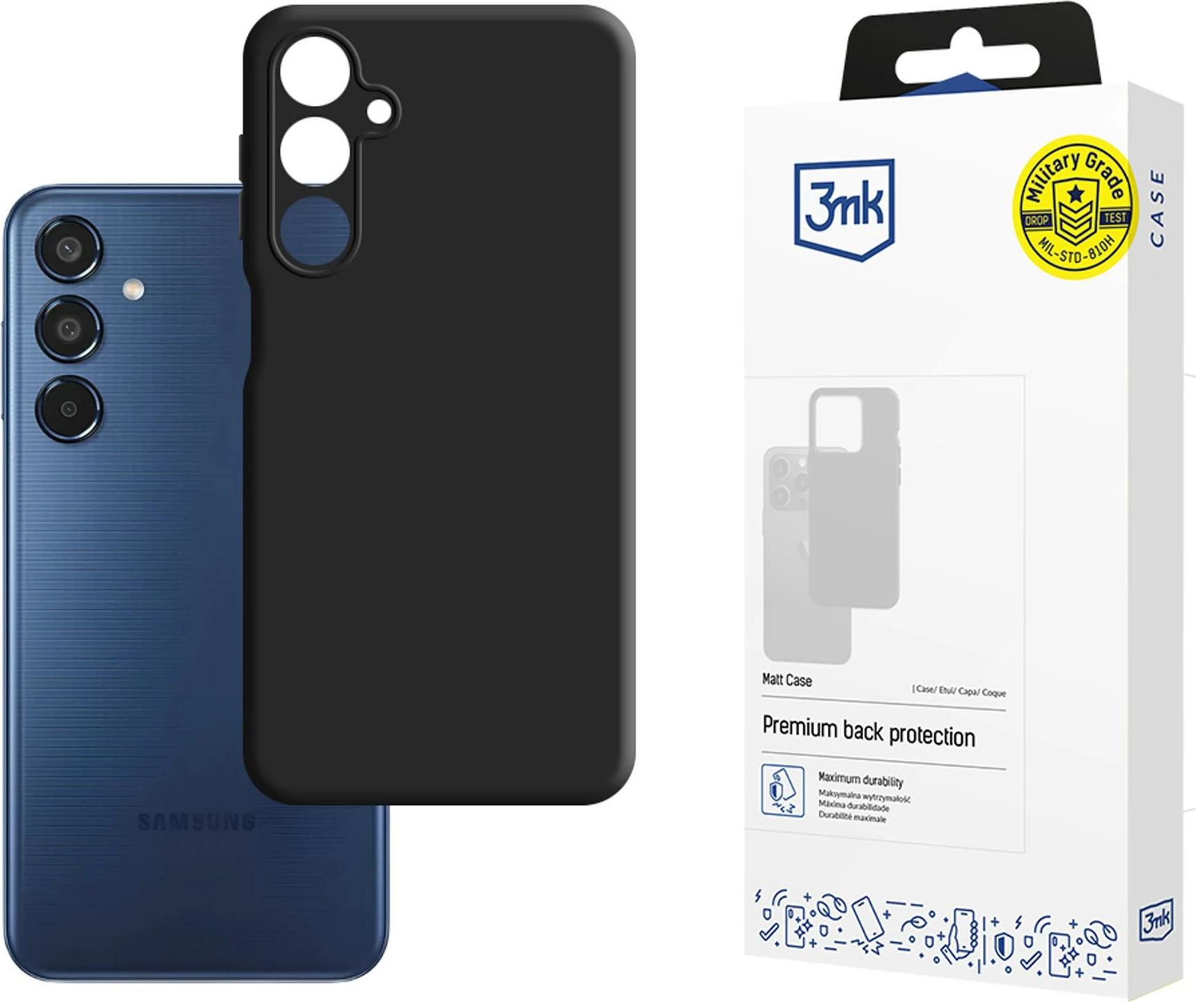 Mat ovitek 3mk Matt Case za Samsung Galaxy M35 5G, črn