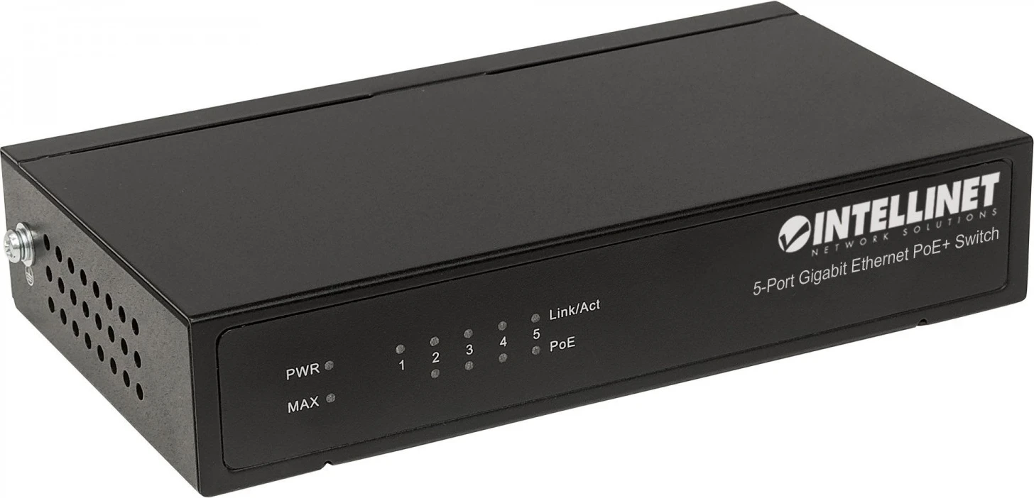 Gigabit stikalo PoE+ Intellinet 561228, 5x RJ45, 60 W