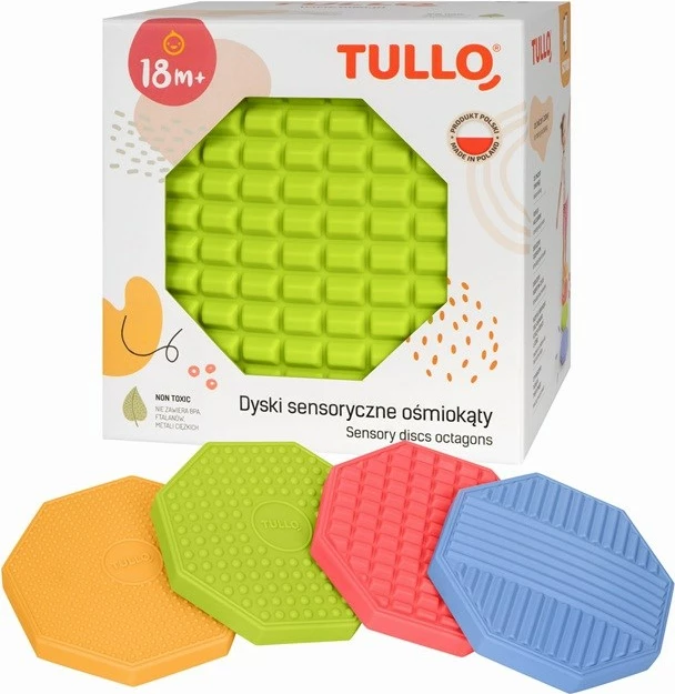 Senzorični diski osmerokotniki, Tullo, set 4 kosi, različne barve