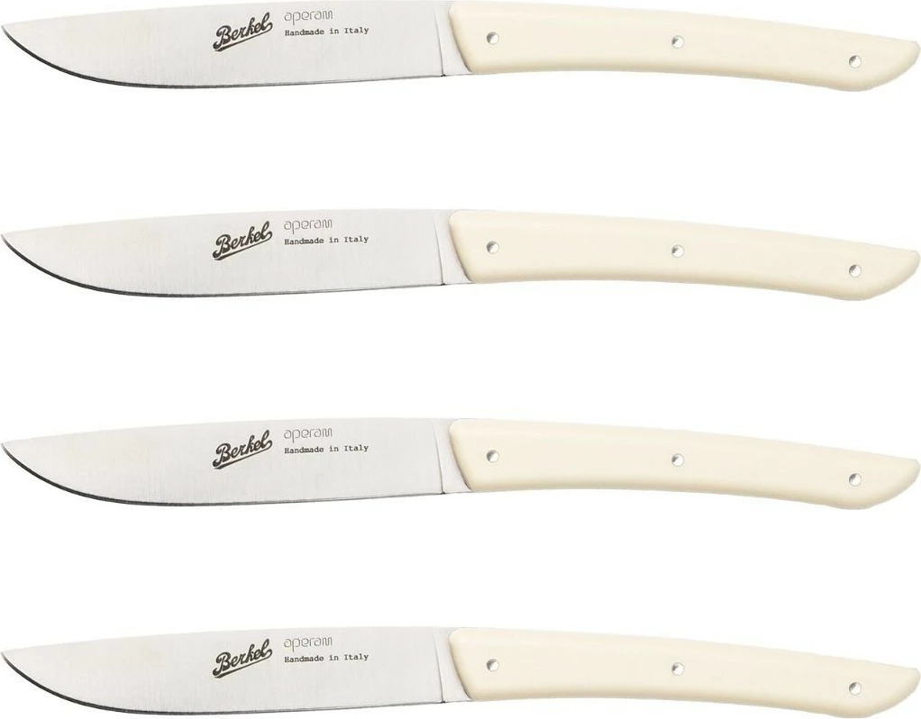 Kuhinjski nož za zrezke Berkel KCO4SW11SRCBL, 11 cm, nerjaveče jeklo, 4 kosi, kremna