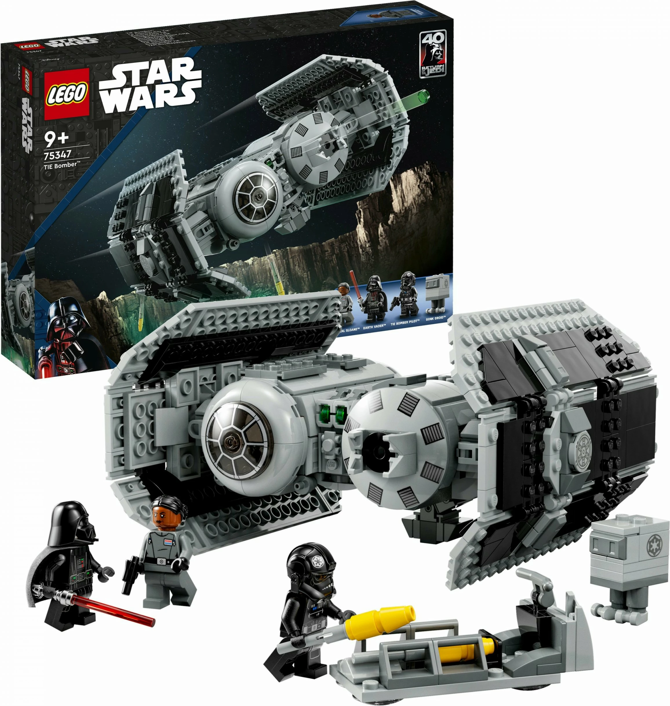Gradbeni set LEGO Star Wars TIE Bomber, 625 kosov, plastika, večbarven