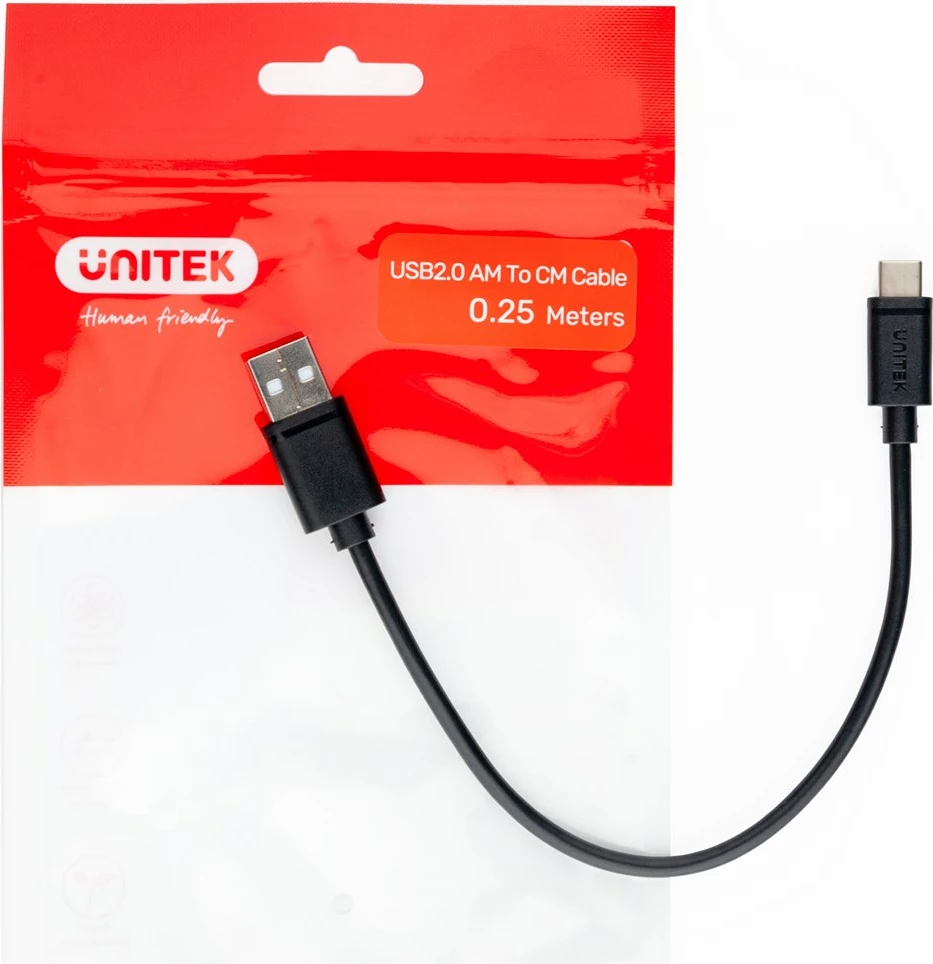 Kabel USB-A - USB-C Unitek, 25 cm