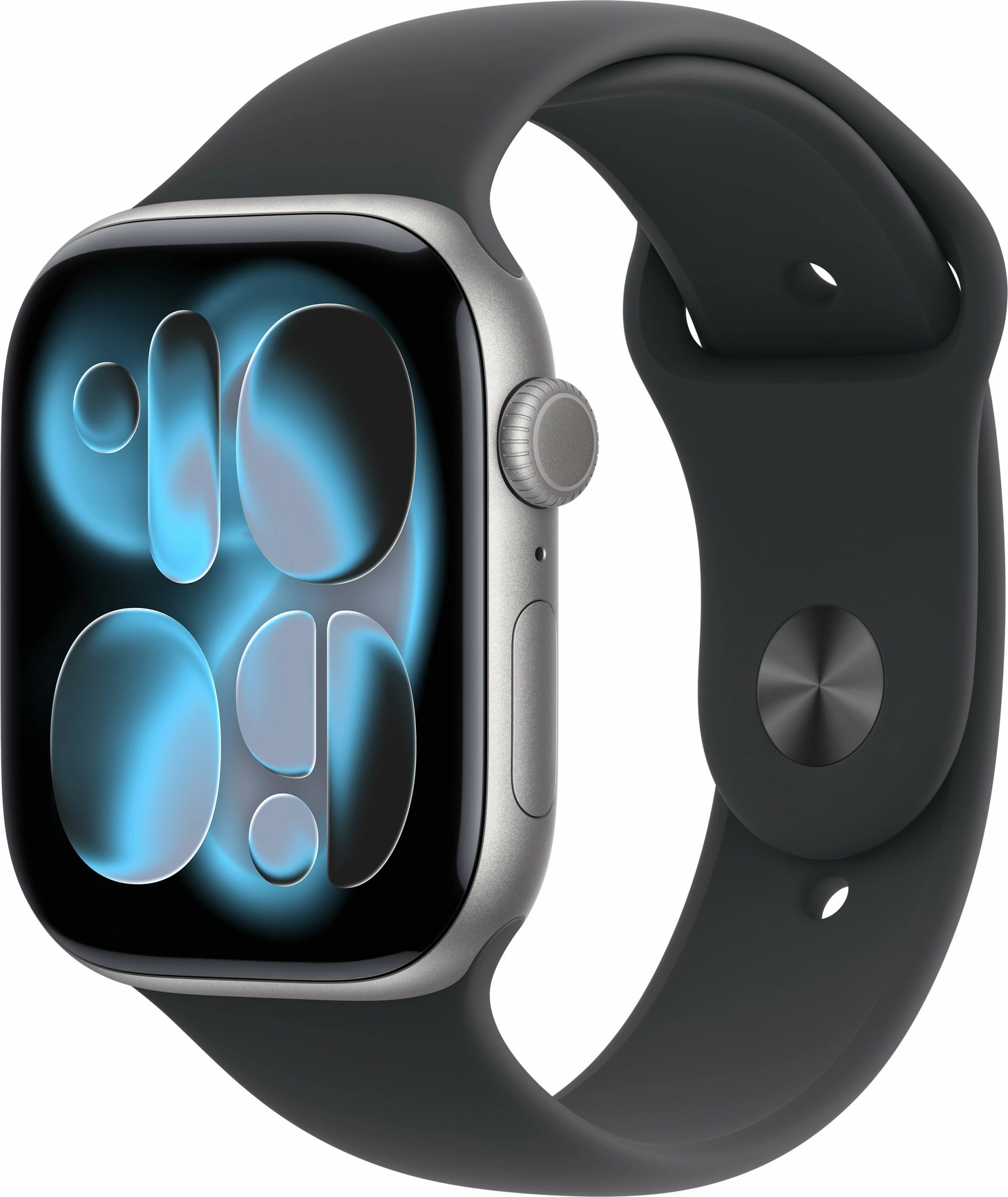Pametna ura aluminij 46 mm, Space Grau, Apple Watch S11, športni pašček S/M, črn