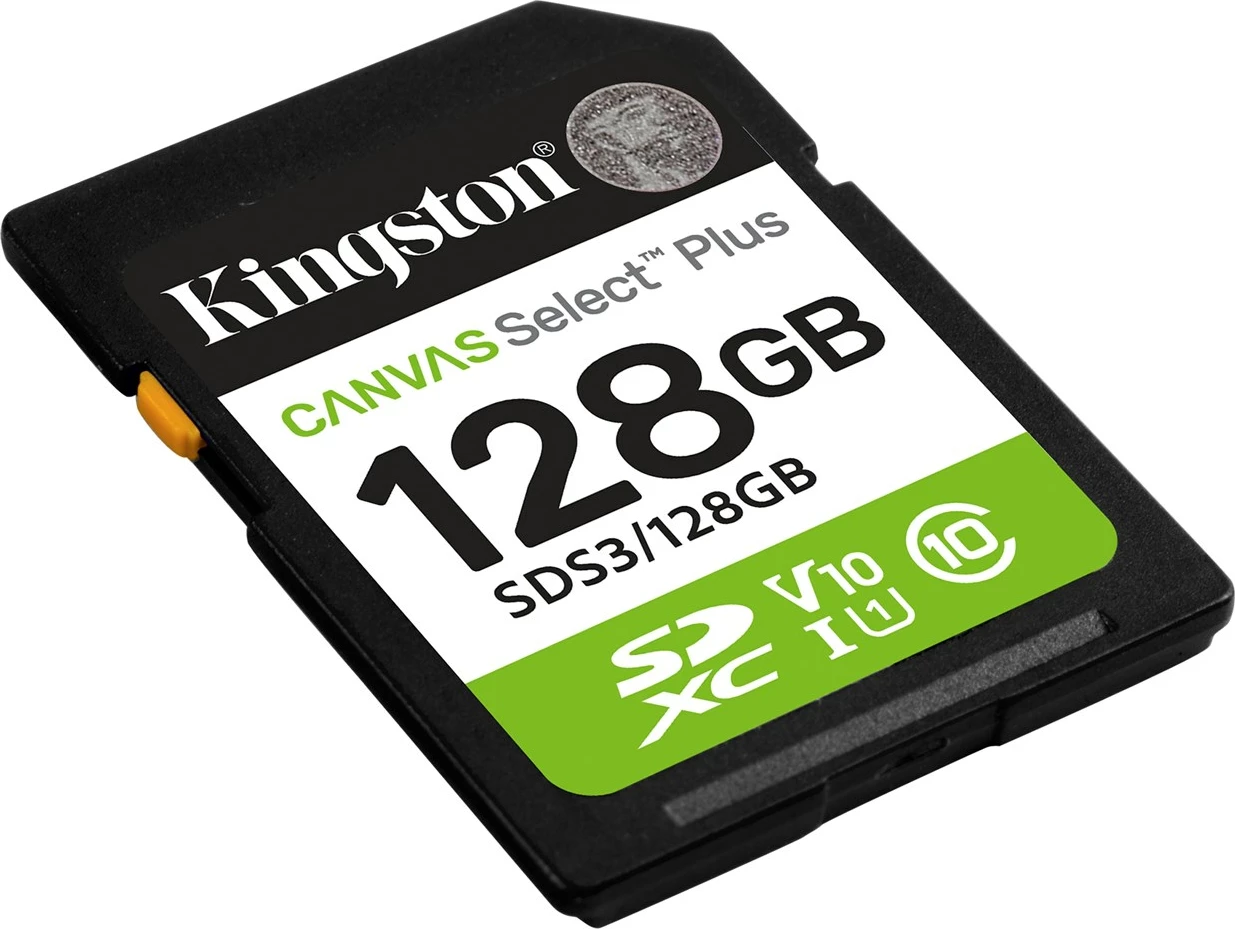 Kartica za pomnilnik SDXC 128GB, 150MB/s, črna - Kingston Canvas Select Plus Gen3