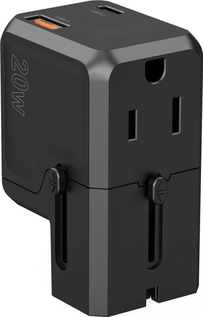 Polnilec 1x USB-C, 1x USB-A, črn Choetech PD6038