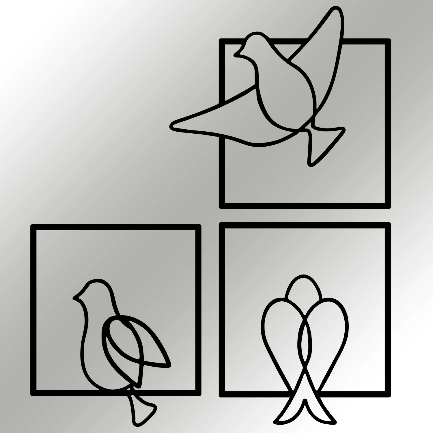 Dekorativni kovinski stenski okras Wallity Bonita, črn, 44 x 51 cm