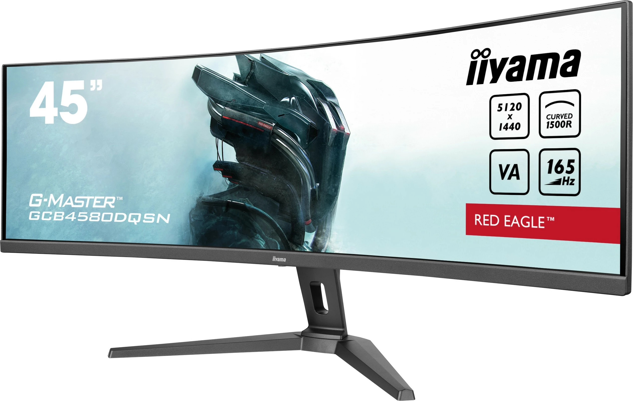 Zakrivljen monitor iiyama G-MASTER RED EAGLE CURVED, 45", Dual QHD, LED, črn