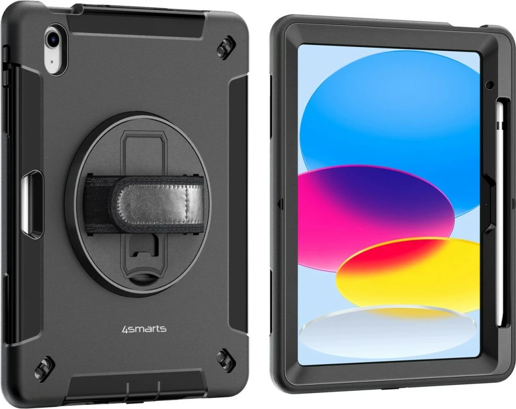 Zaščitni ovoj 4smarts Rugged Case Grip, Apple iPad 10.9 10. gen. (2022), črn