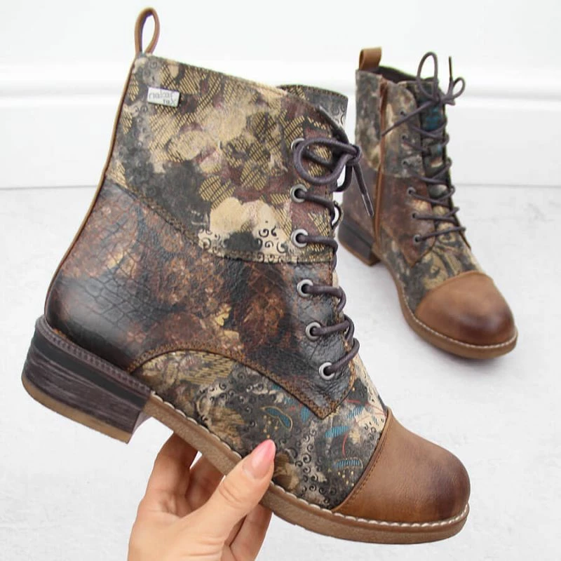 Izolirani ženski škornji Rieker, rjavi