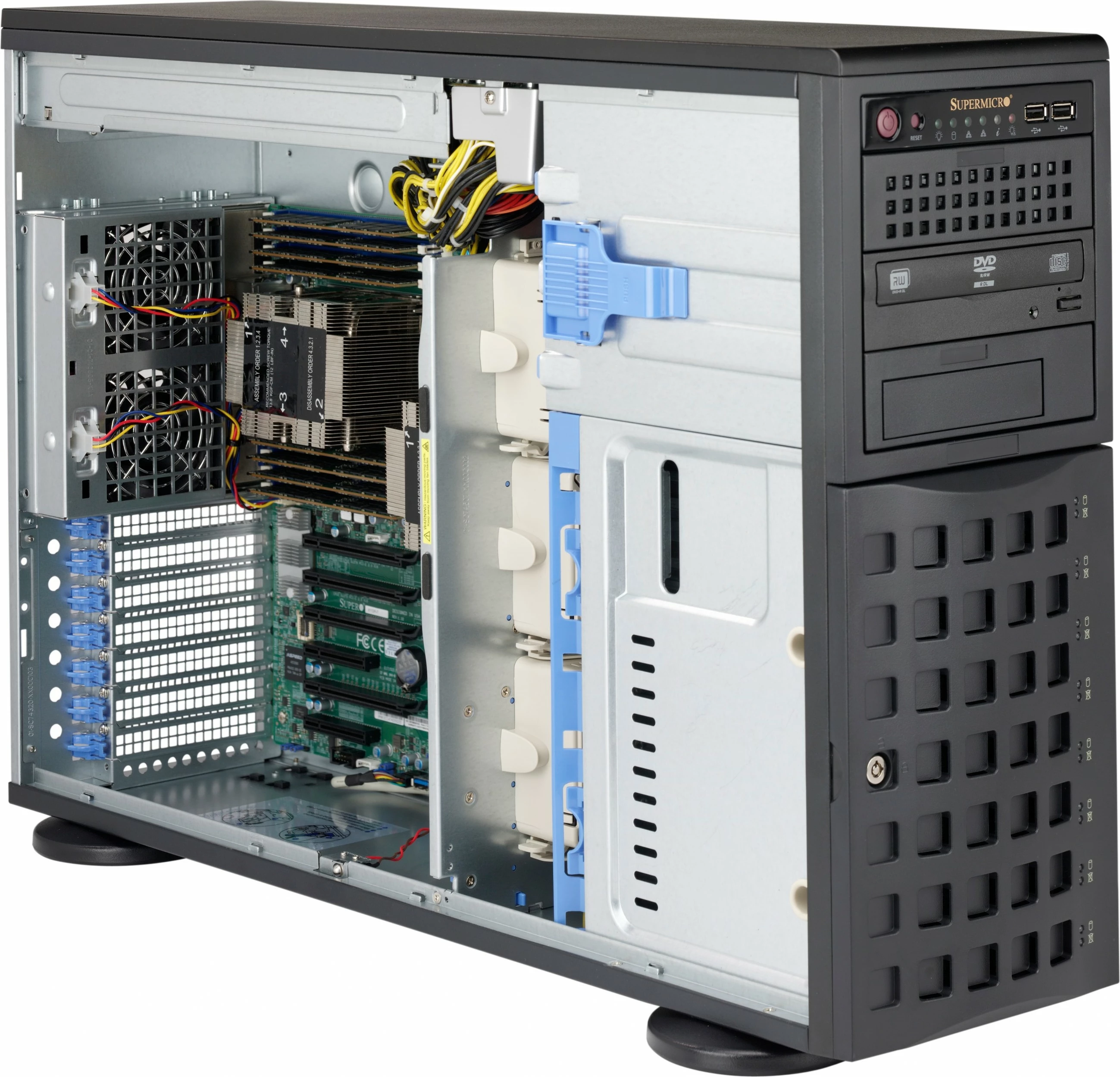Računalniško ohišje Supermicro CSE-745BAC-R1K23B, Full Tower, 4U, 1230W, črno