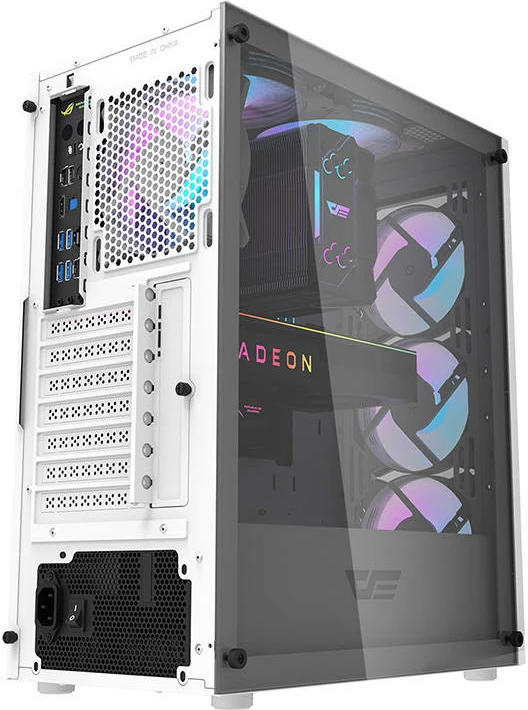 Računalniško ohišje Darkflash DK352 Plus, Mid Tower, 4 ARGB ventilatorji, bela/črna