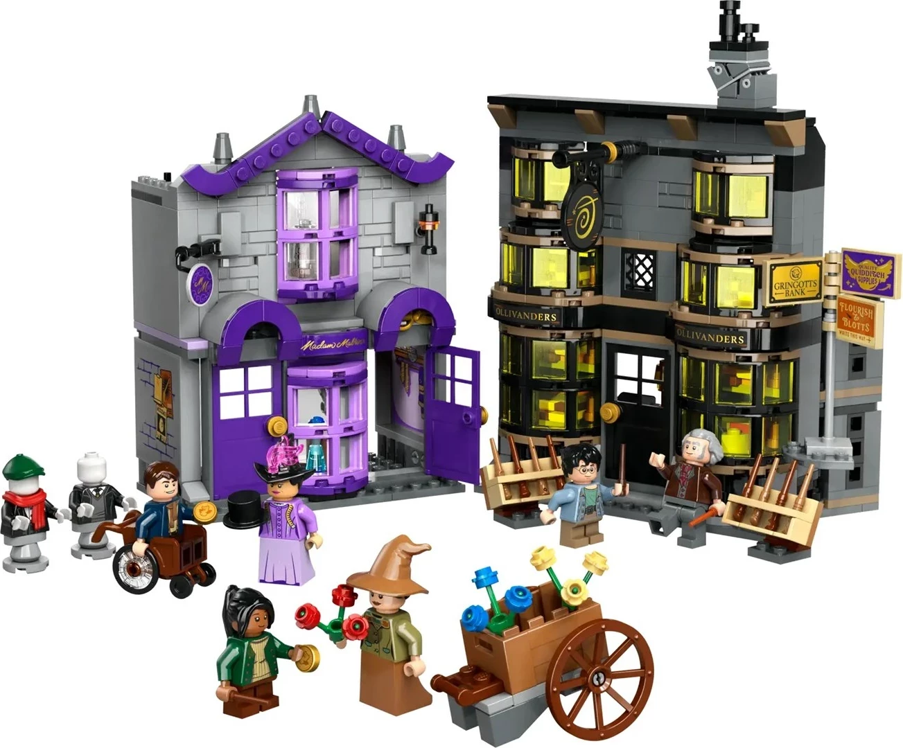 Igralni komplet LEGO Harry Potter 76439 Ollivanders in obleke Madam Malkin